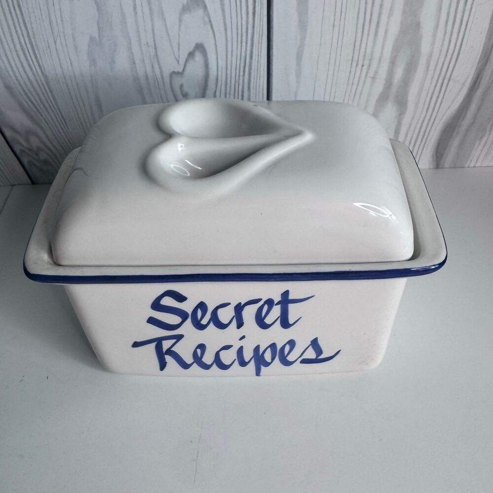 Vintage Clay Design Farmhouse Recipe Holder Farmhouse Style Blue White